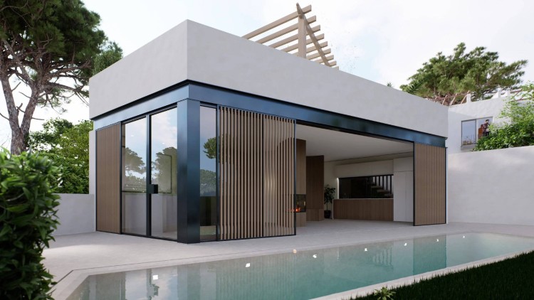 Vila s  pozemkem pro další výstavbu u golfu na prodej, Vale do Lobo, Algarve.