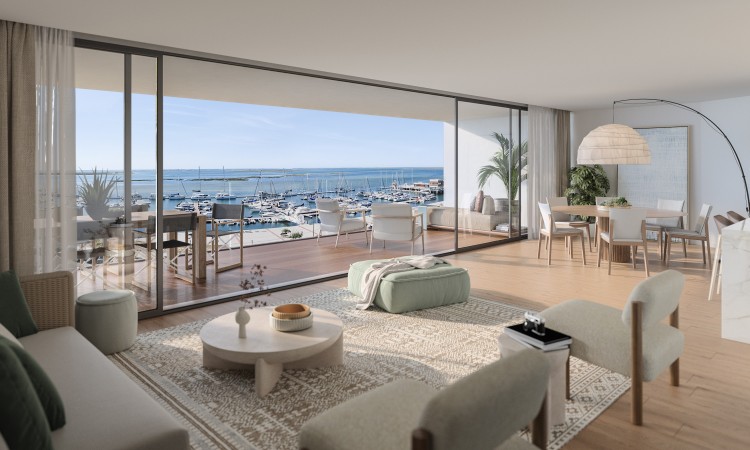 Luxusní apartmány s výhledem na moře v novém kondominiu na prodej v Olhão, Algarve.