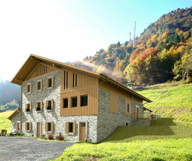 Projekt vily u Breguzza v Trentinu